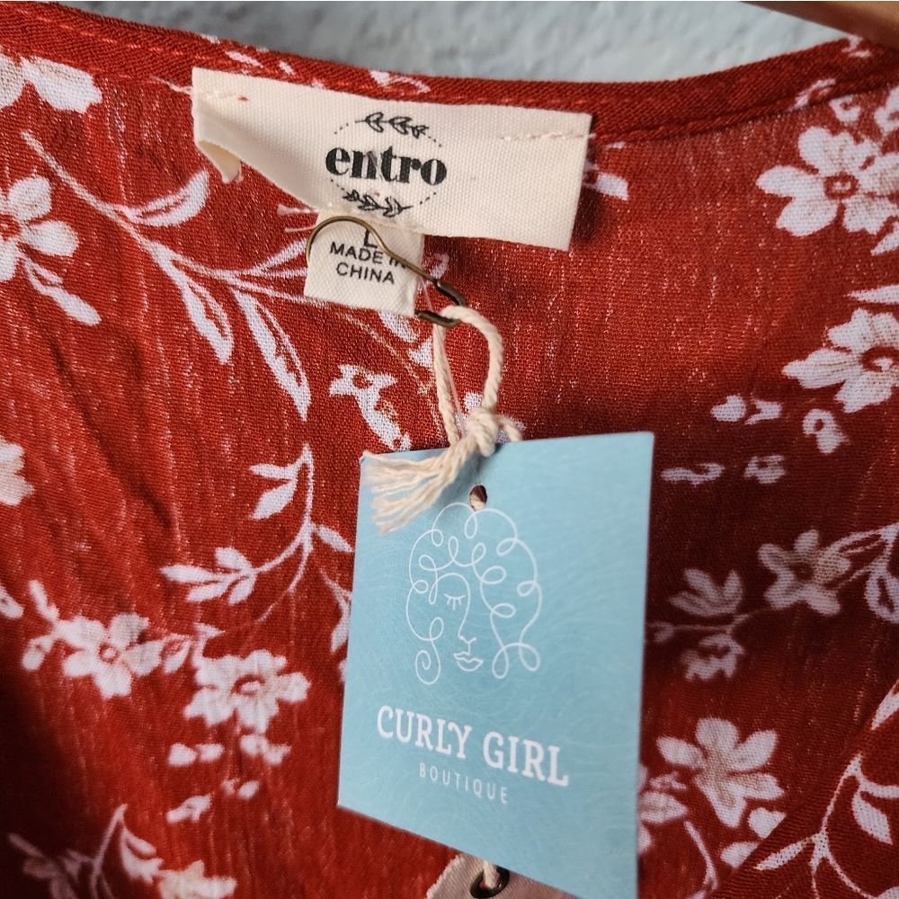 Entro Red Floral Mini Dress - Picture 4 of 13